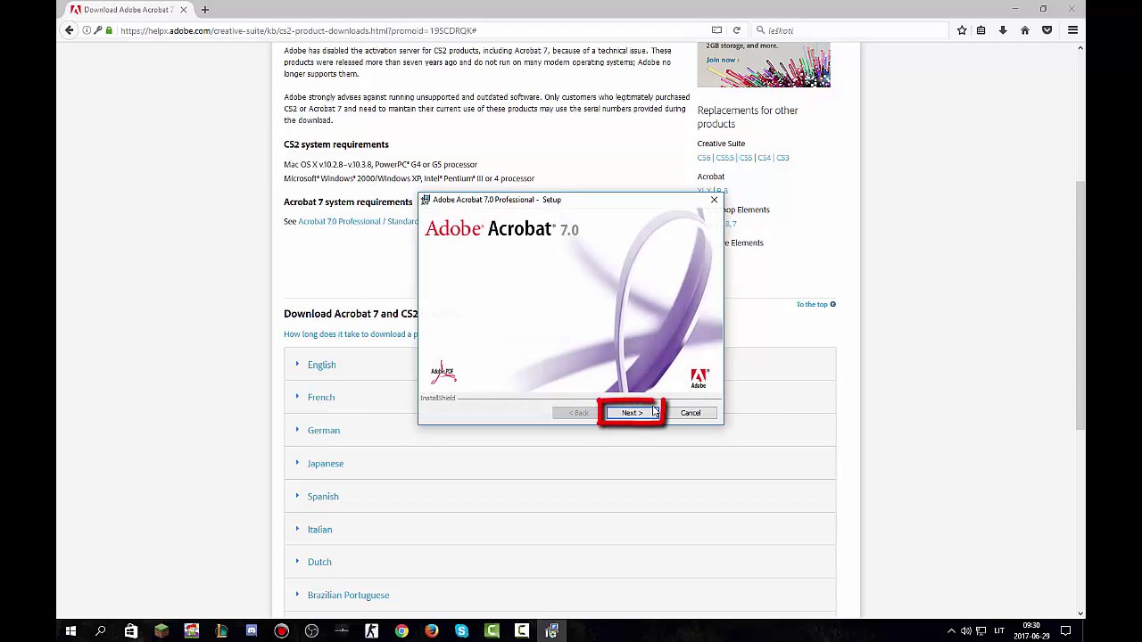 adobe acrobat 7.0 professional free download for windows 10 64 bit